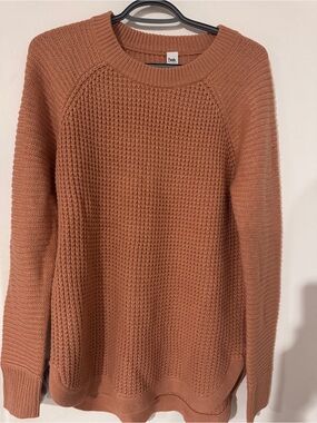 twik Rust Waffle Knit Crewneck Sweater